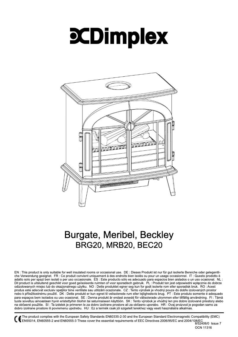 Page 1 of the manual User Manual Dimplex Beckley Optimyst BEC20