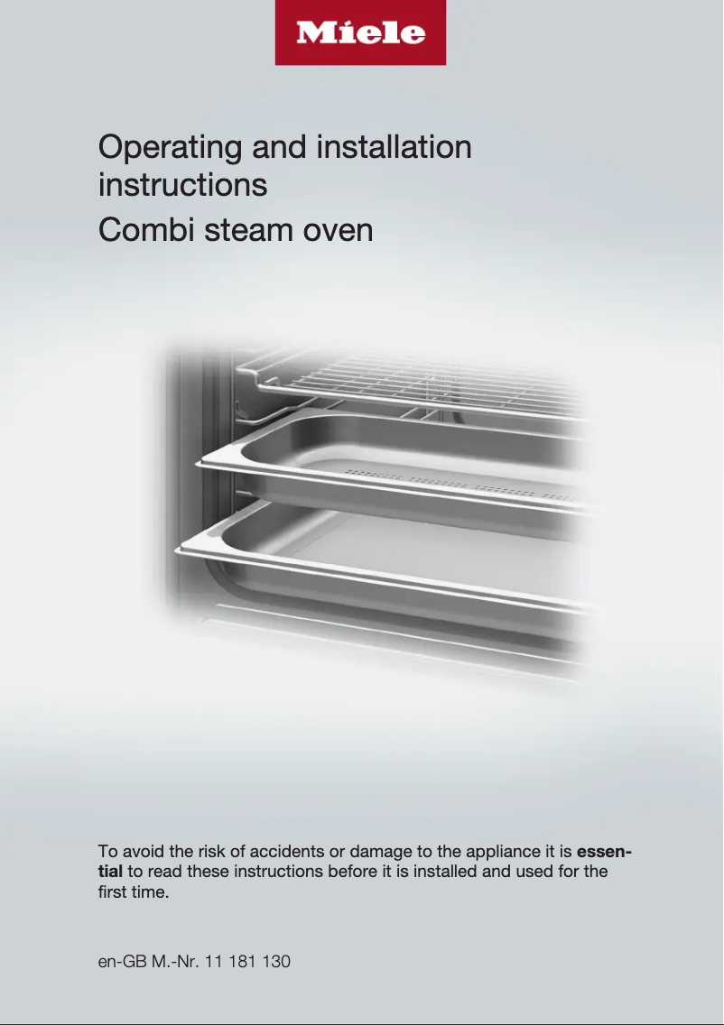 Page 1 of the manual Installation Guide Miele DGC 7660
