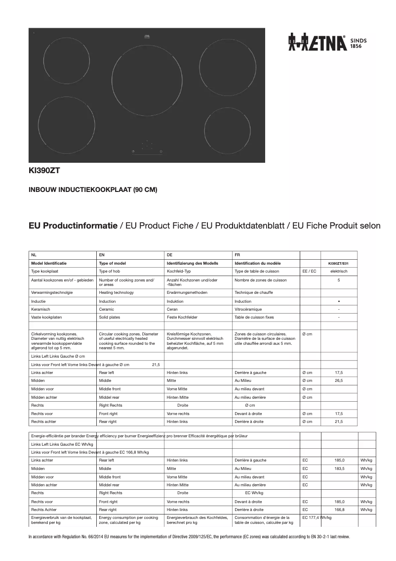 First page image of the manual for KI390ZT