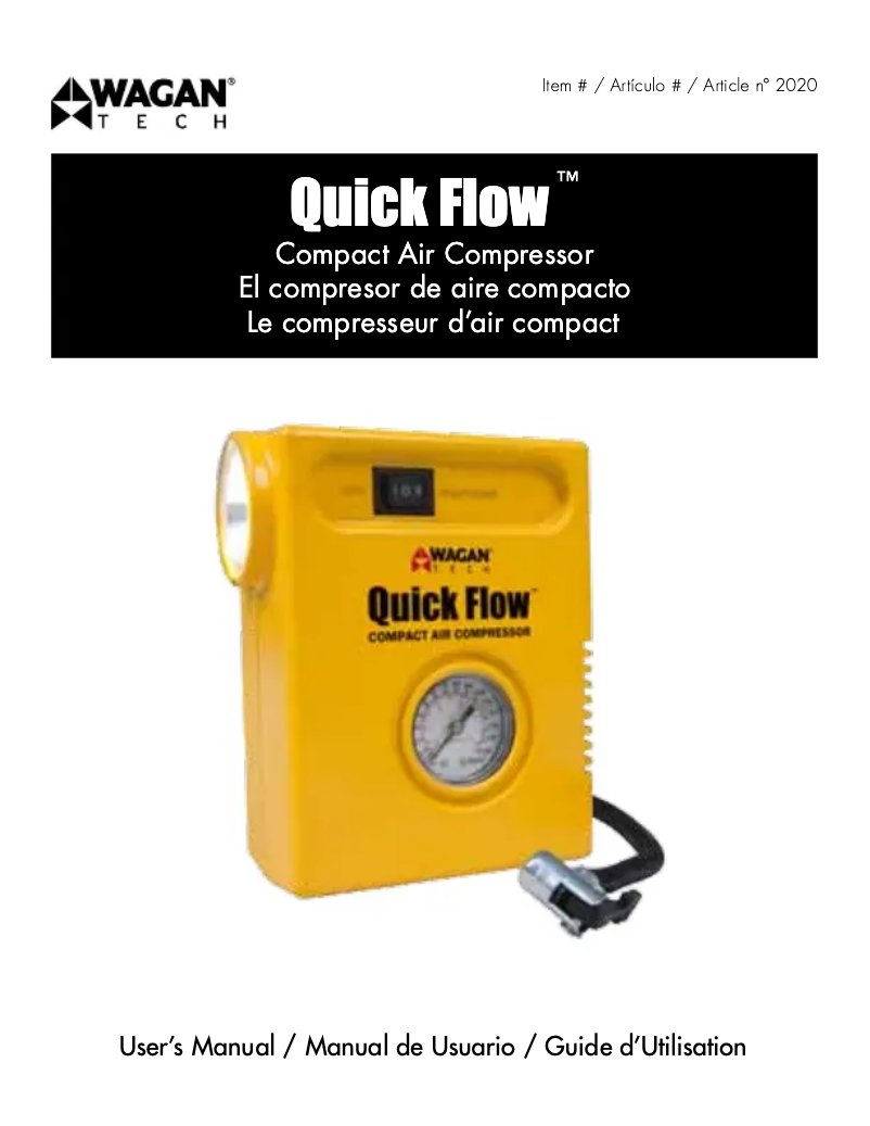 Page 1 of the manual User Manual WAGAN Quick Flow