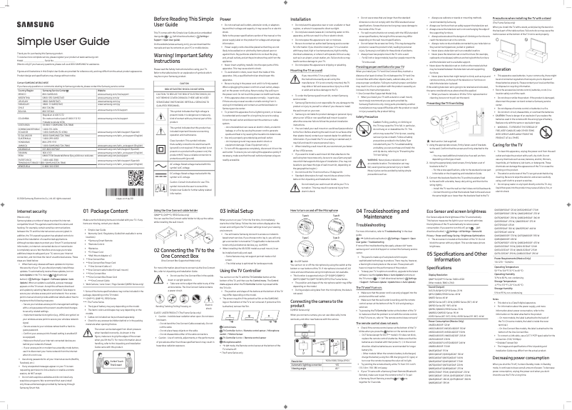 First page image of the manual for QN75QN900DG