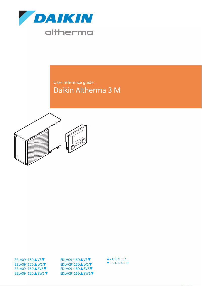 Page 1 of the manual User Manual Daikin Altherma EBLA09DA3V3