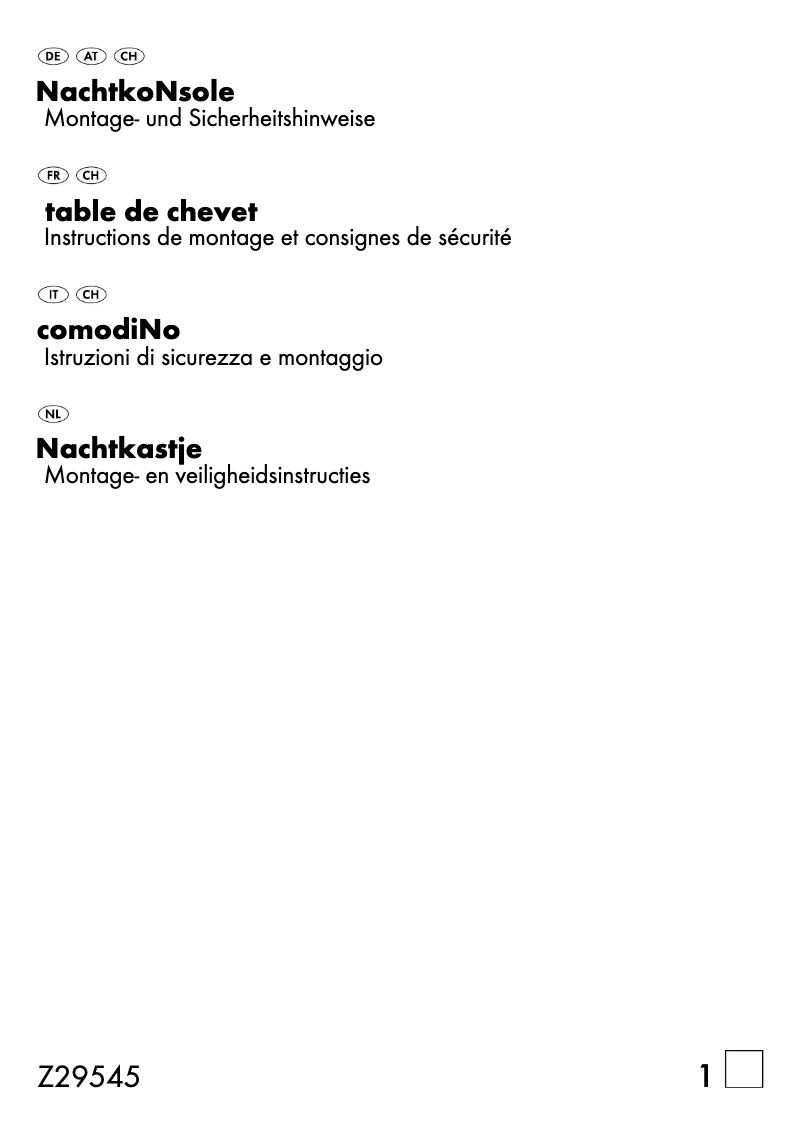 First page image of the manual for IAN 56165