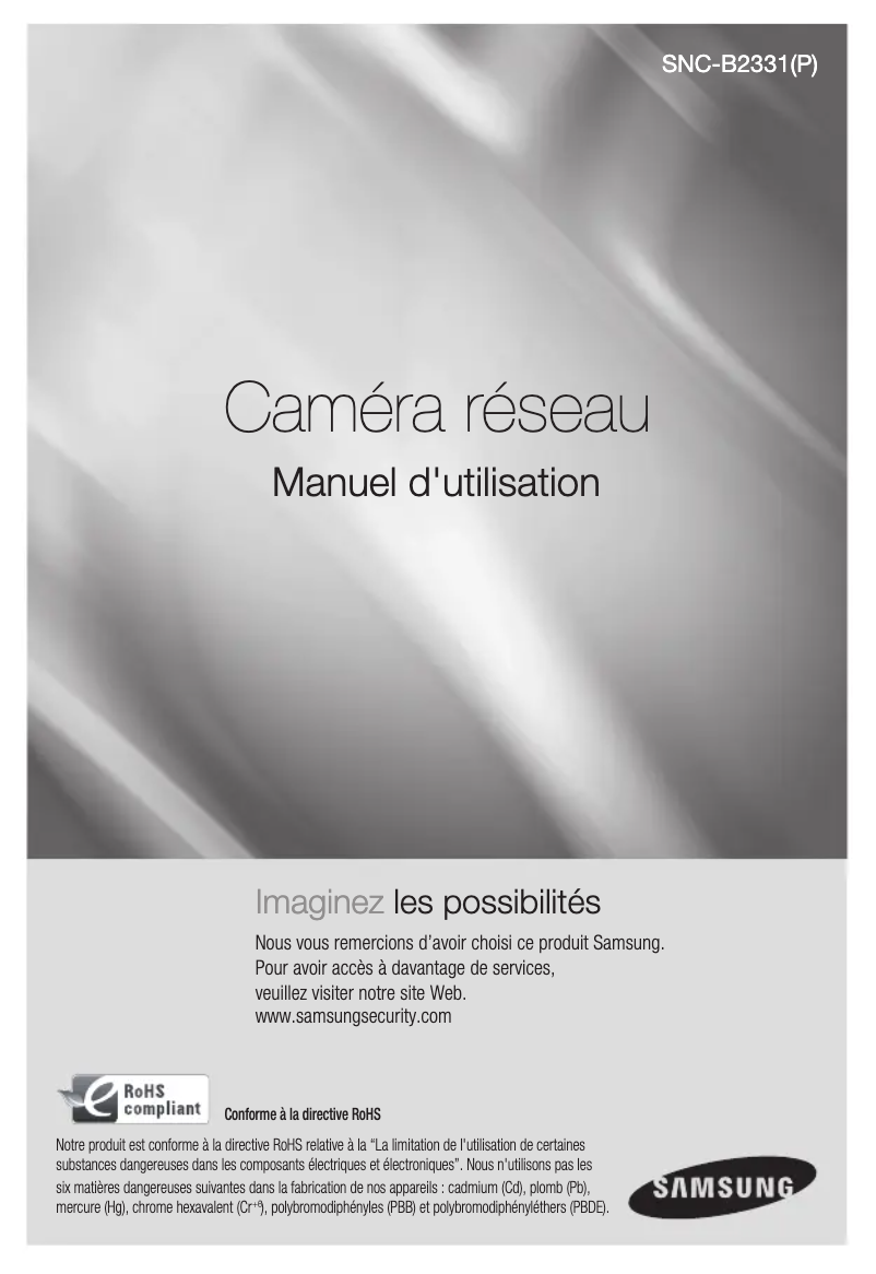 First page image of the manual for SNC-B2331P