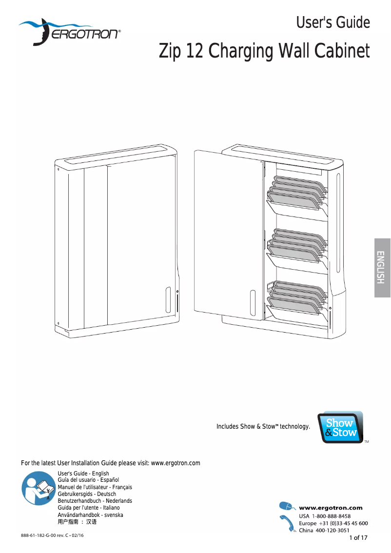 Page 1 de la notice Manuel utilisateur Ergotron DM12-1006-3