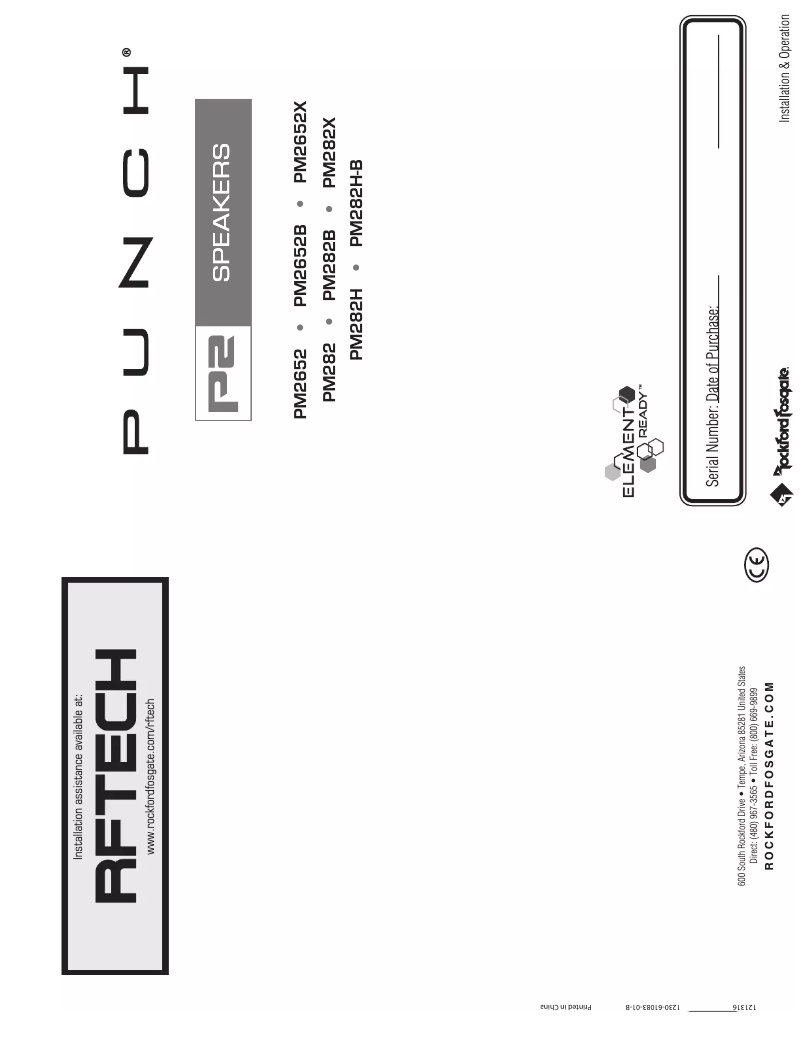 Page 1 de la notice Manuel utilisateur Rockford Fosgate Punch Marine PM2652B