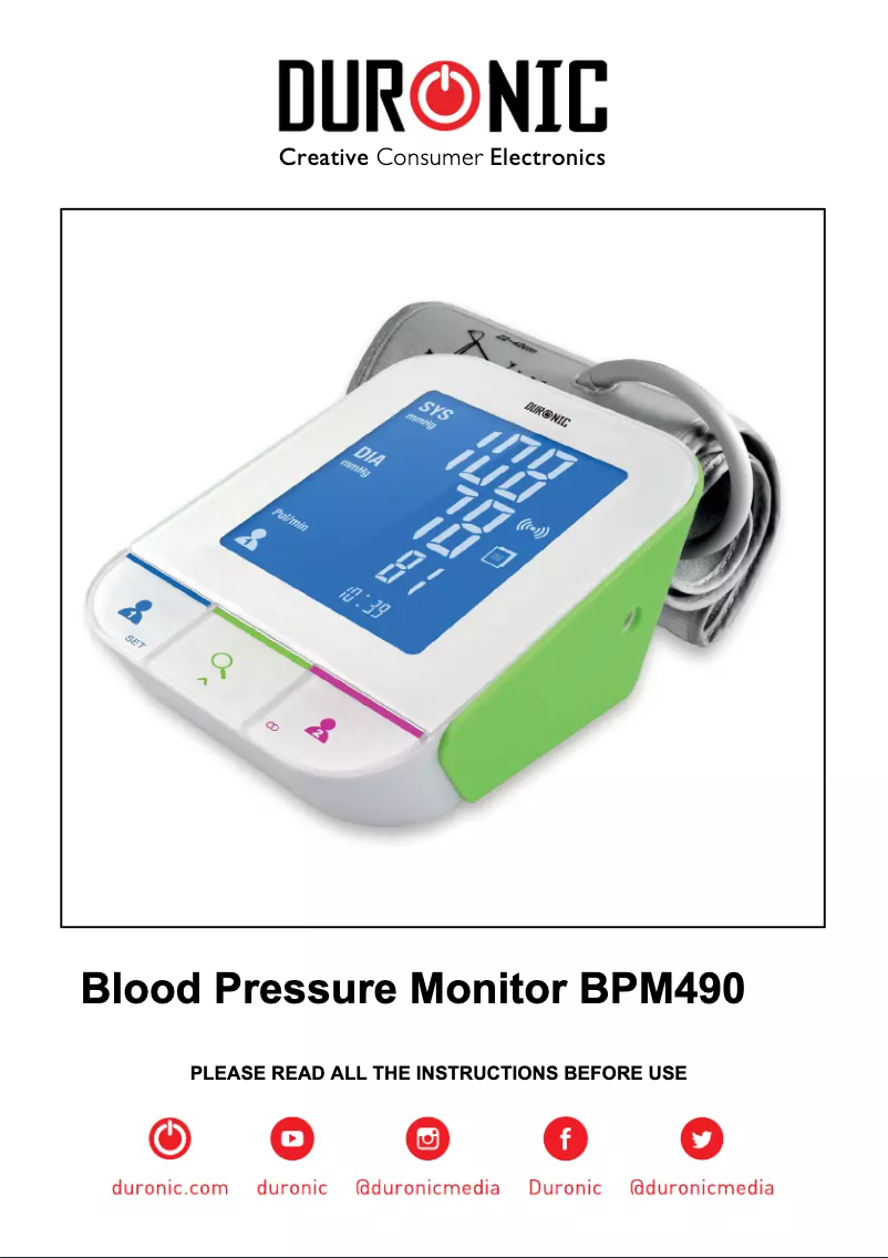 Page 1 of the manual User Manual Duronic BPM490