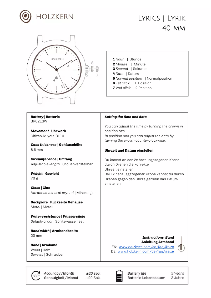 Page 1 of the manual User Manual Holzkern Goethe