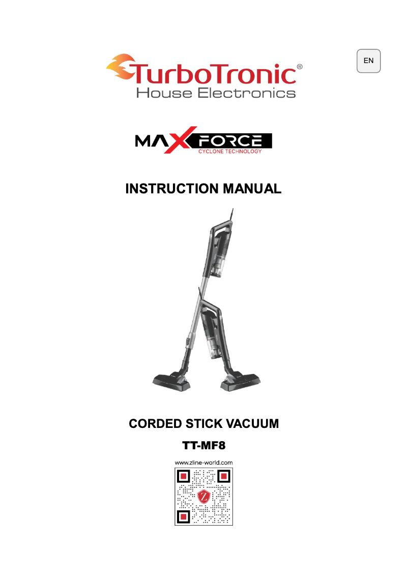 First page image of the manual for Max Force TT-MF8