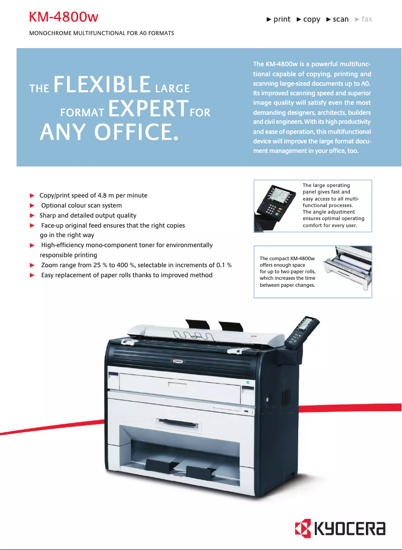 First page image of the manual for KM-4800w