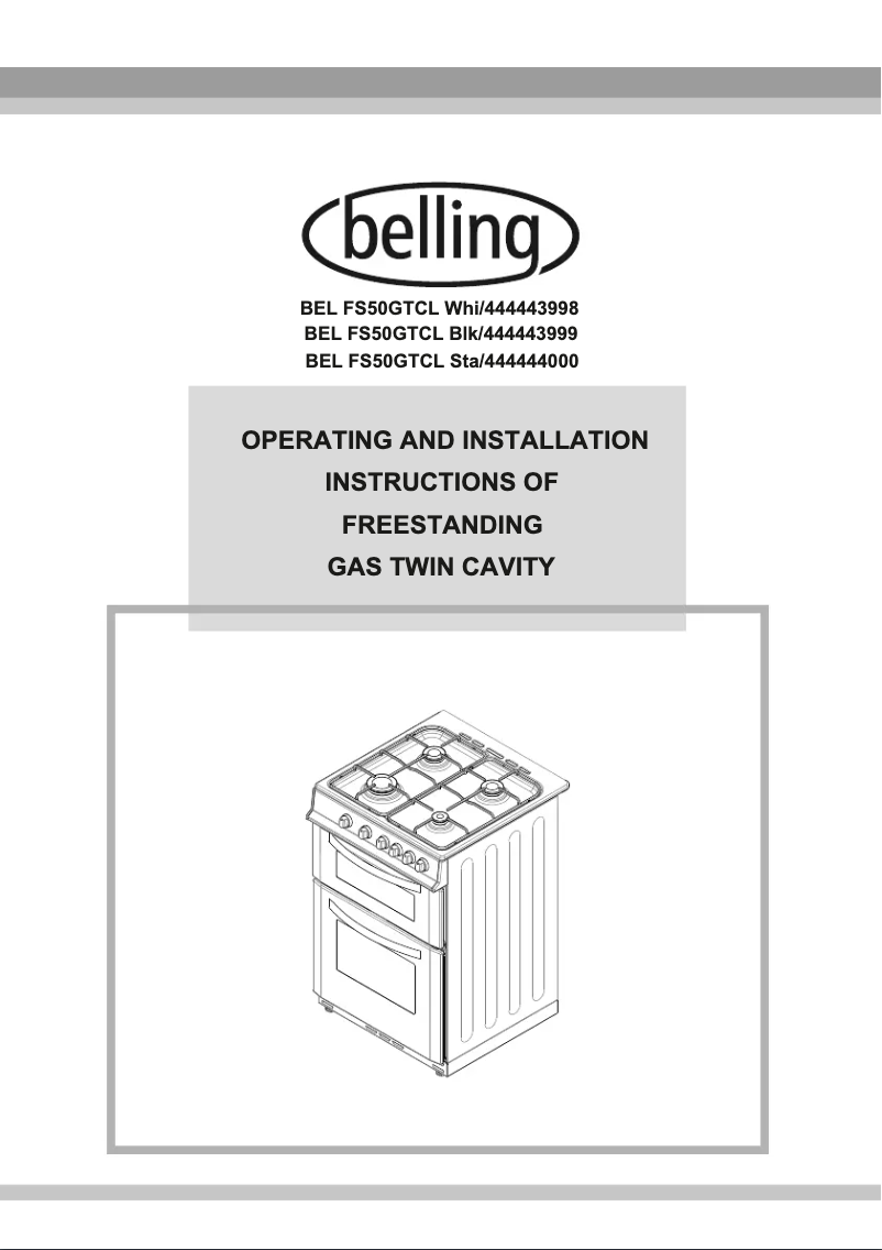 Page 1 of the manual User Manual Belling FS50GTCL