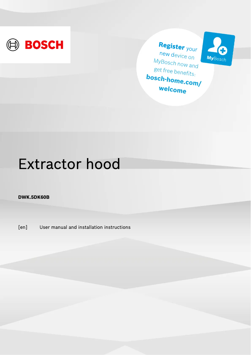 Page 1 of the manual User Manual Bosch DWK85DK60B