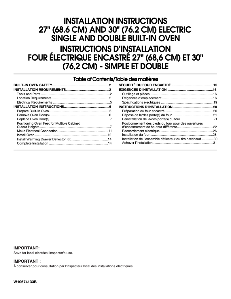 Page 1 of the manual Installation Guide Maytag MEW9527FZ