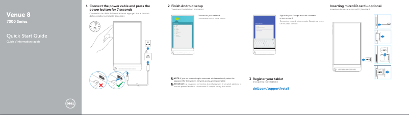 Page 1 of the manual Installation Guide Dell Venue 7840