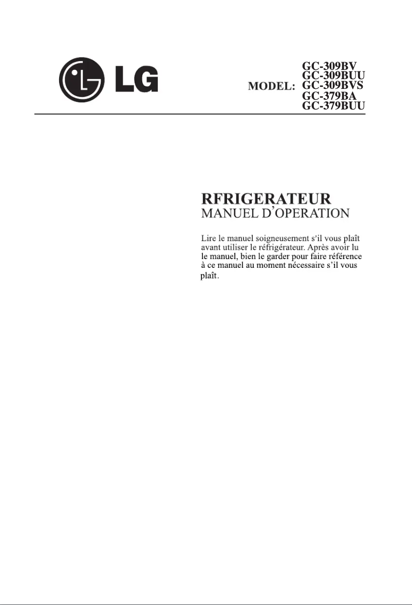 Page 1 of the manual User Manual LG GC-309BVS