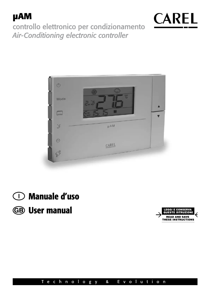 Page 1 of the manual User Manual Carel µAM