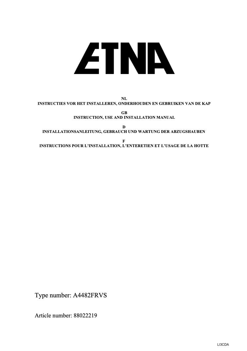 First page image of the manual for A4482F