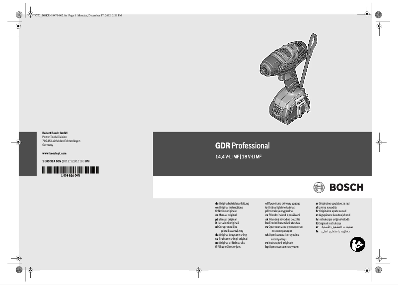 Page 1 of the manual User Manual Bosch GDR 14,4 V-LI MF