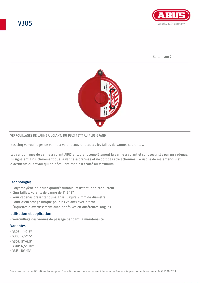 First page image of the manual for V313