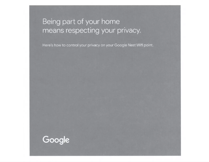 Page 1 of the manual User Manual Google Nest Wifi Point