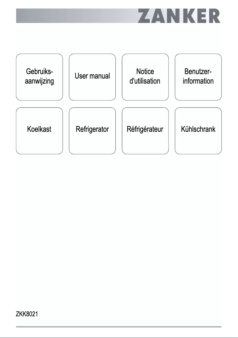 Page 1 of the manual User Manual Zanker ZKK8021