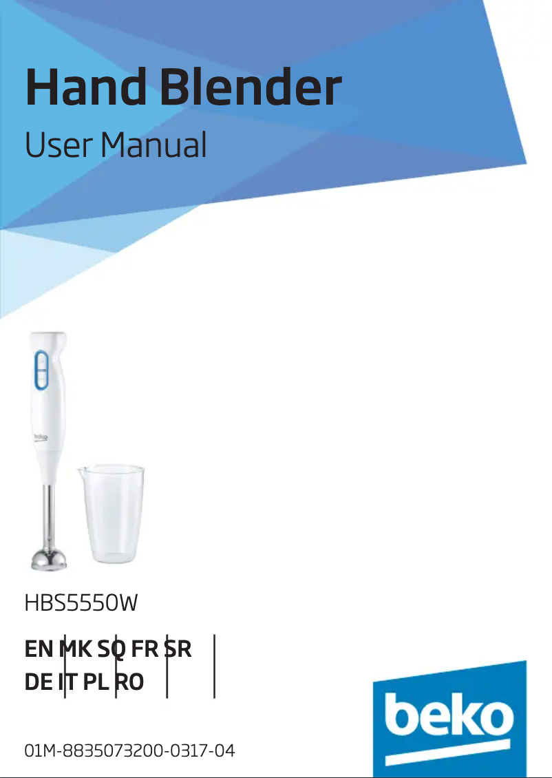Page 1 of the manual User Manual Beko HBS5550W