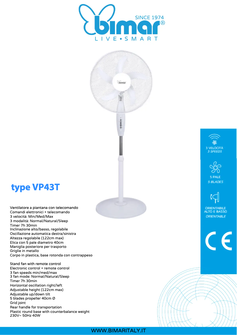 First page image of the manual for VP43T