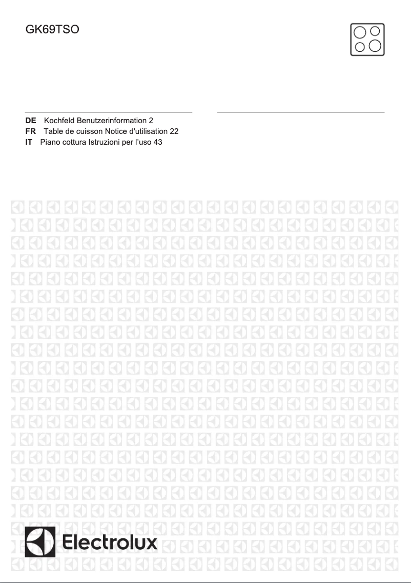 Page 1 of the manual User Manual Electrolux GK69TSO