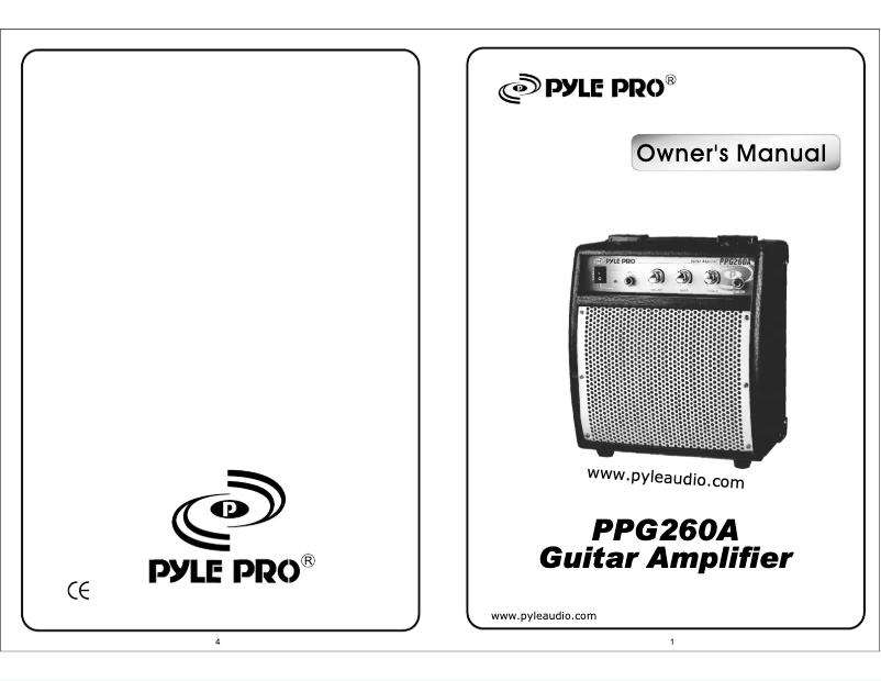 First page image of the manual for PPG260A