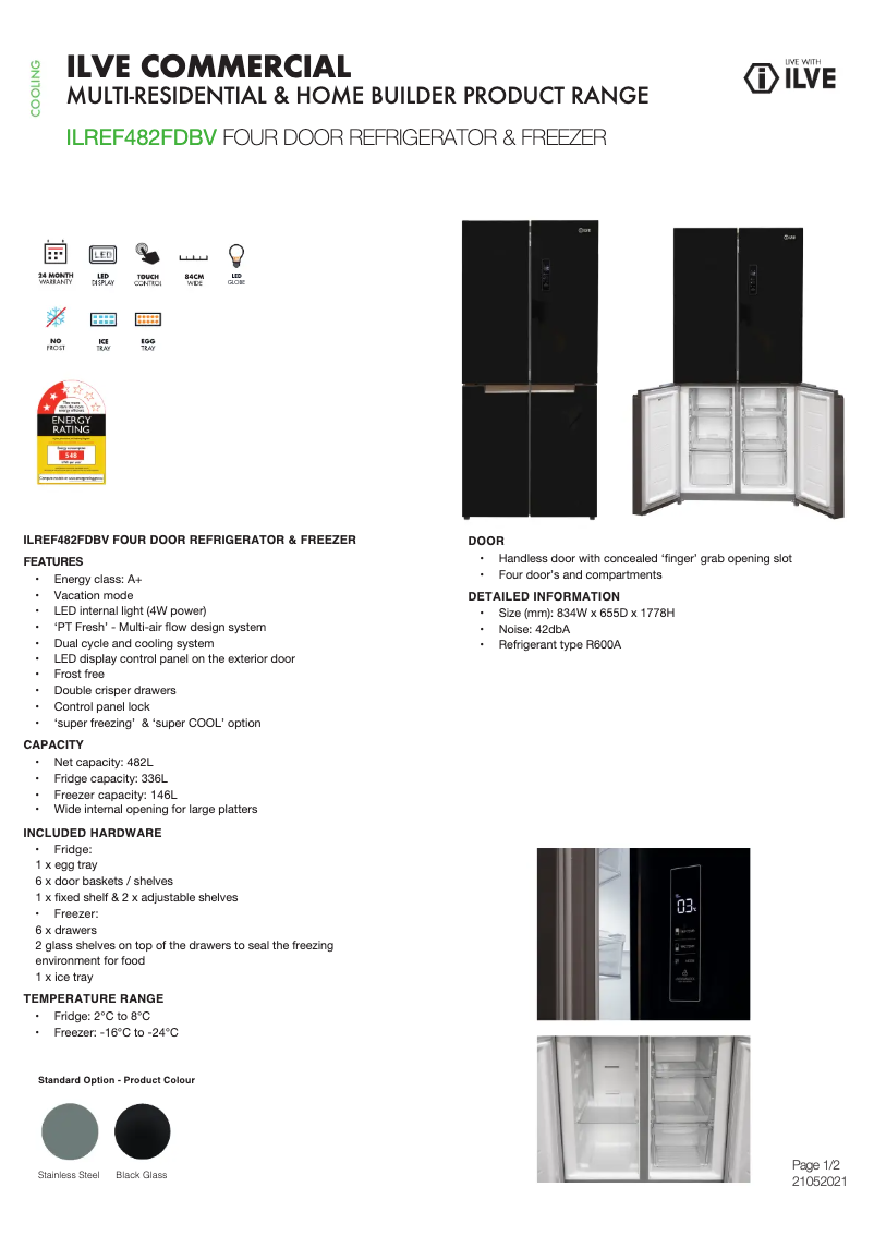 First page image of the manual for ILREF482FDBV
