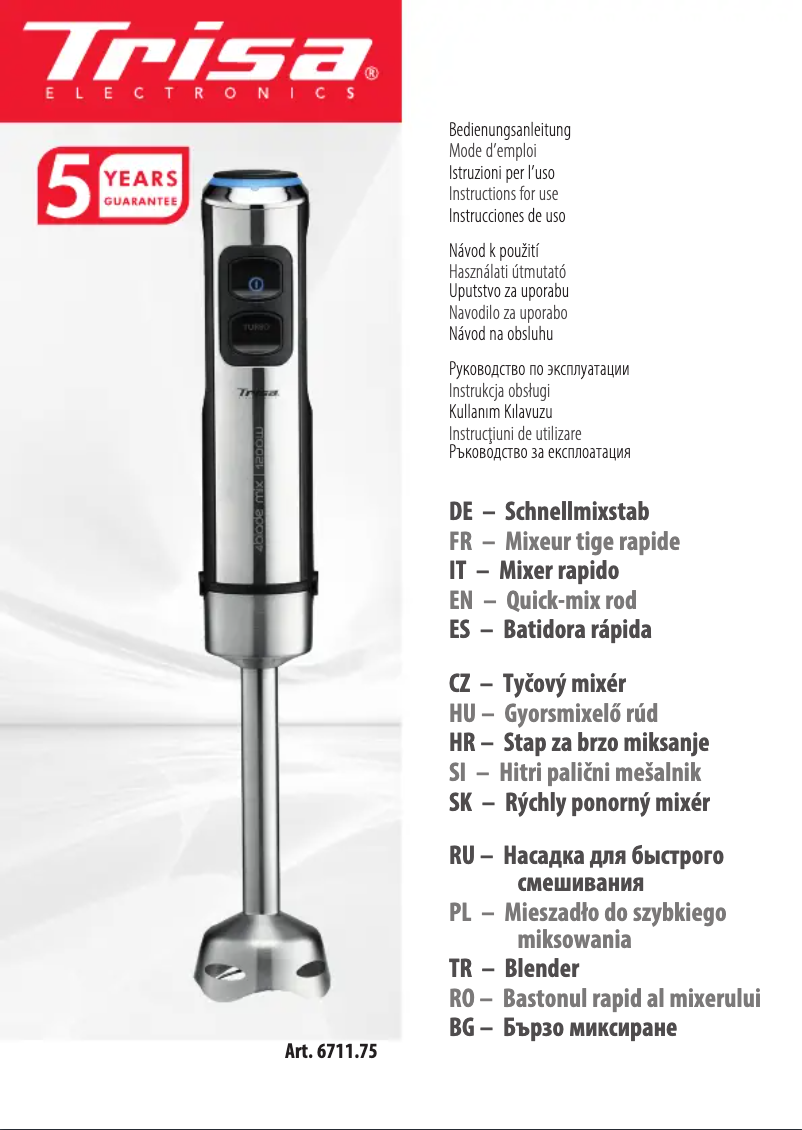 First page image of the manual for 4Blade Mix 6711.75