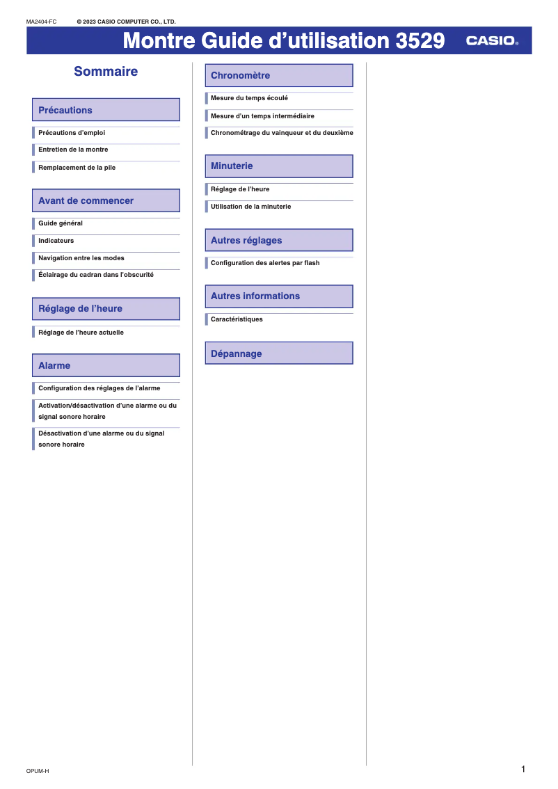 First page image of the manual for G-Shock DW-6900