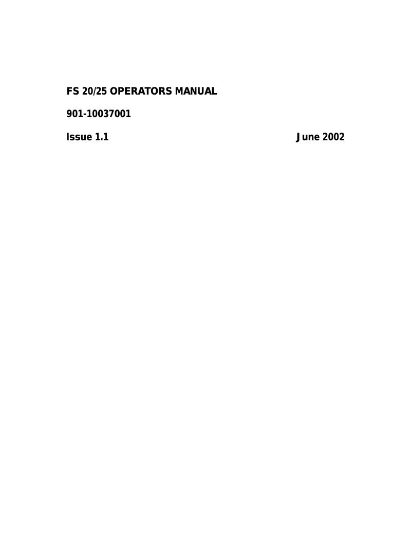 First page image of the manual for FS20