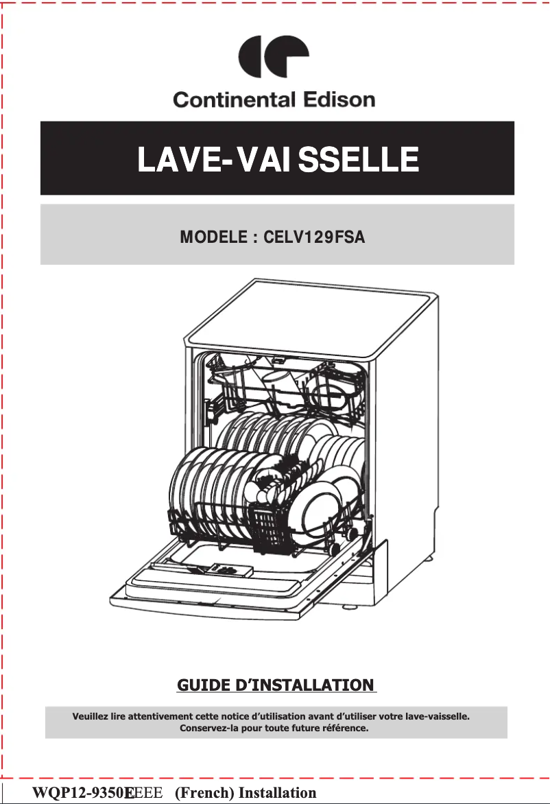 First page image of the manual for CELV129FSA