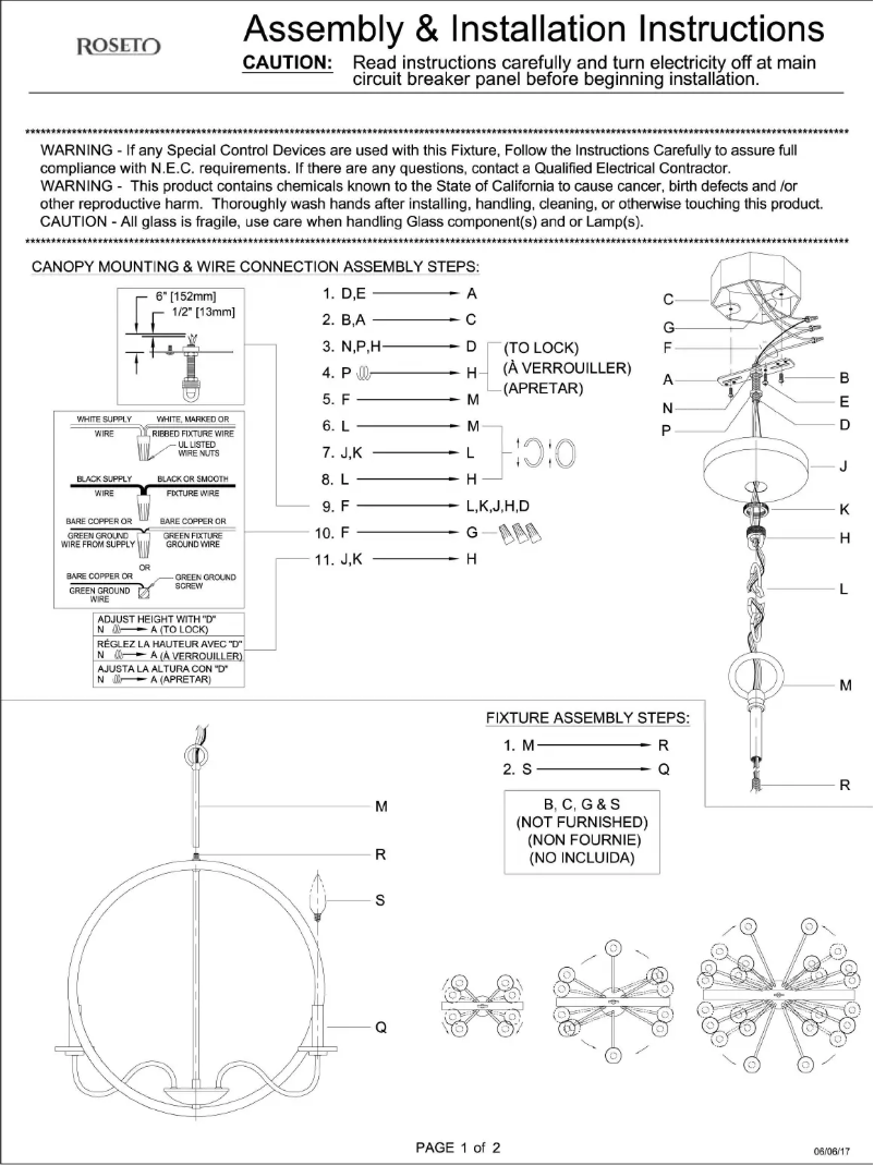 Page 1 of the manual User Manual Roseto Emily PCH2583ANTWHG