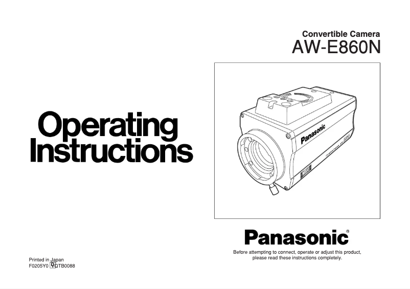 First page image of the manual for AW-E860