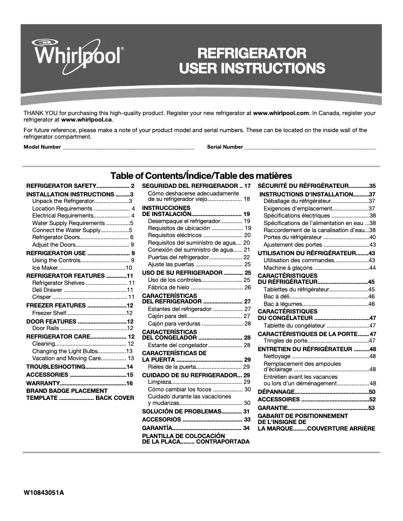 First page image of the manual for WRT518SZFG