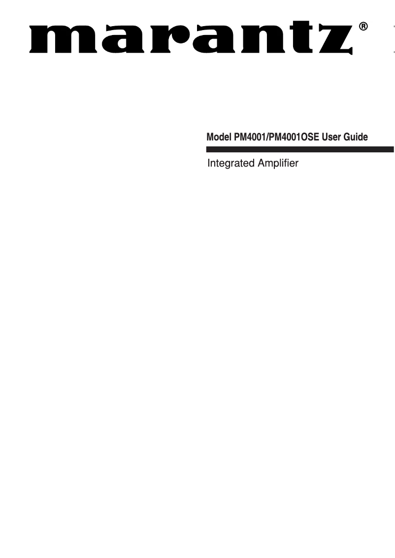 First page image of the manual for PM4001OSE