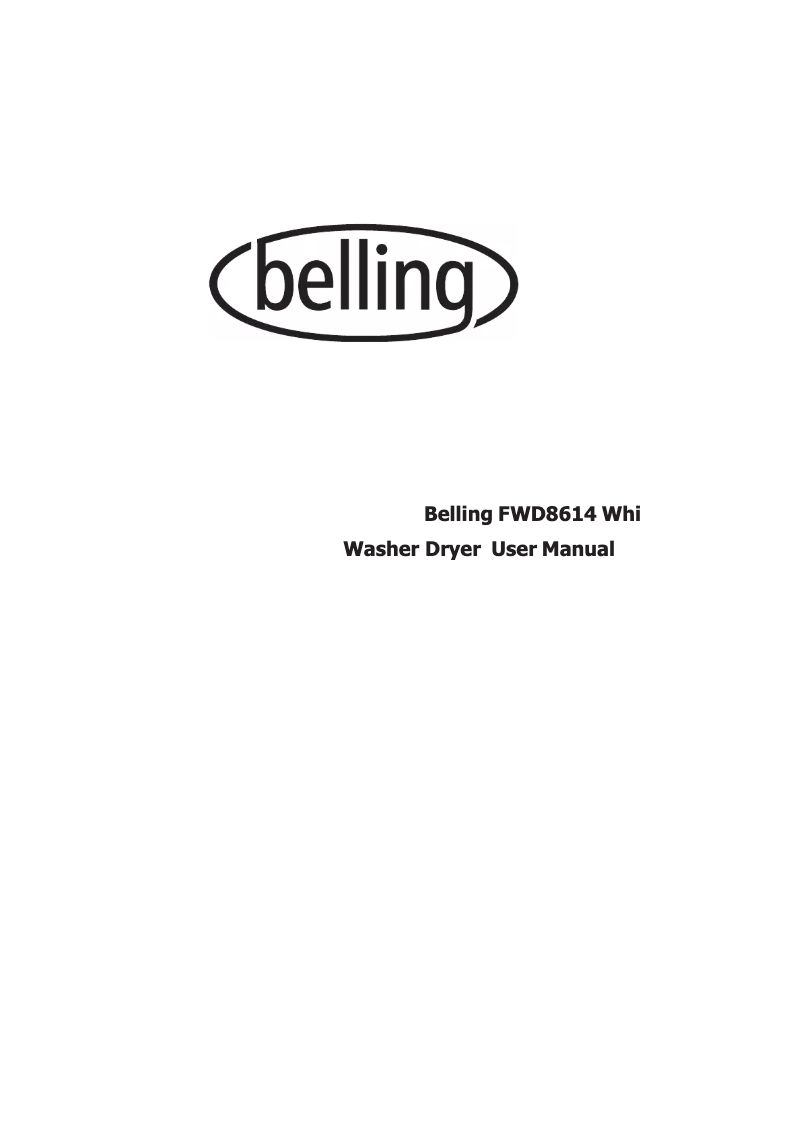 Page 1 of the manual User Manual Belling FWD8614