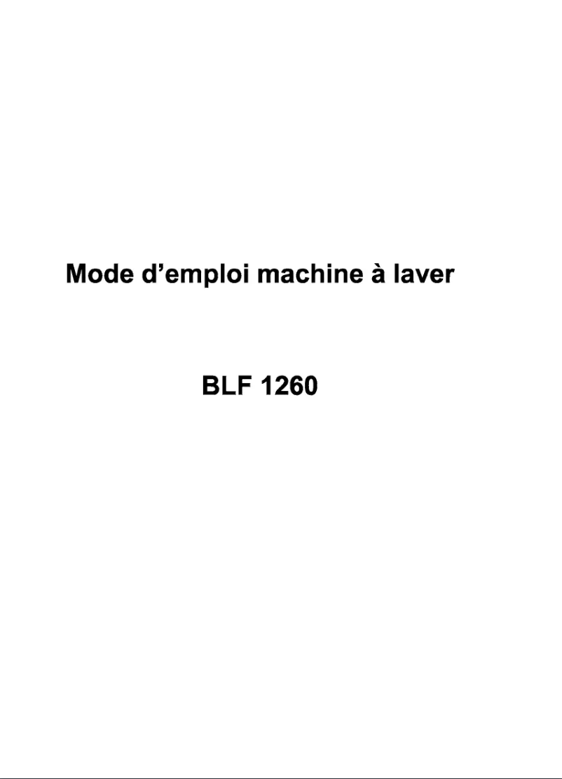 Page 1 of the manual User Manual Bluesky BLF 1260