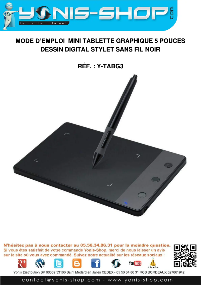 Page 1 of the manual User Manual Yonis Y-TABG3