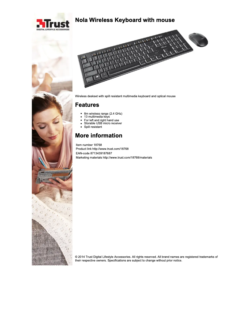 Page 1 of the manual User Manual Trust Nola 19131