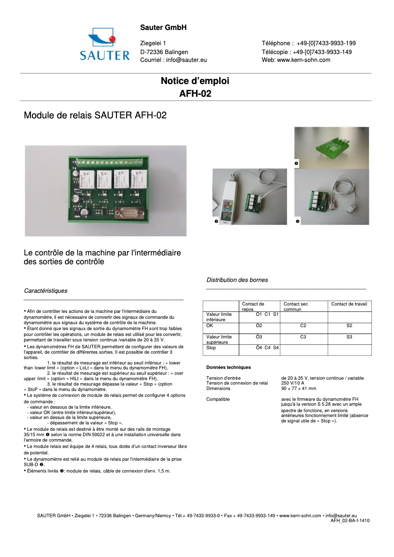 Page 1 of the manual Installation Guide Kern FH 500UK