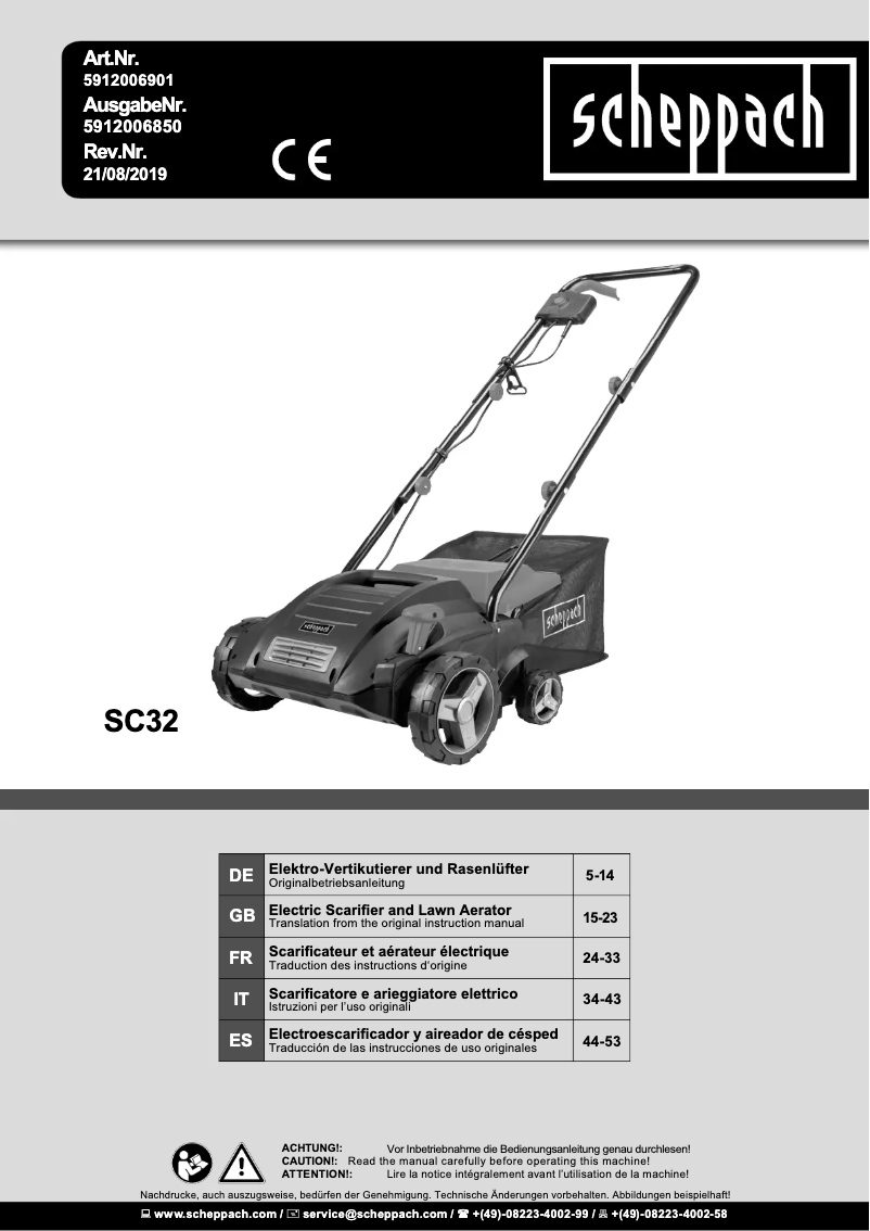 Image de la première page du manuel de l'appareil SC32
