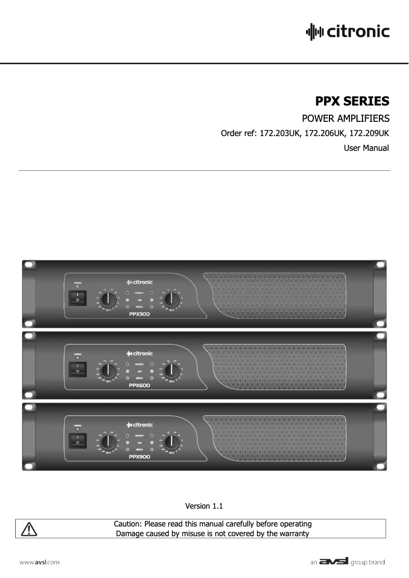 First page image of the manual for PPX600