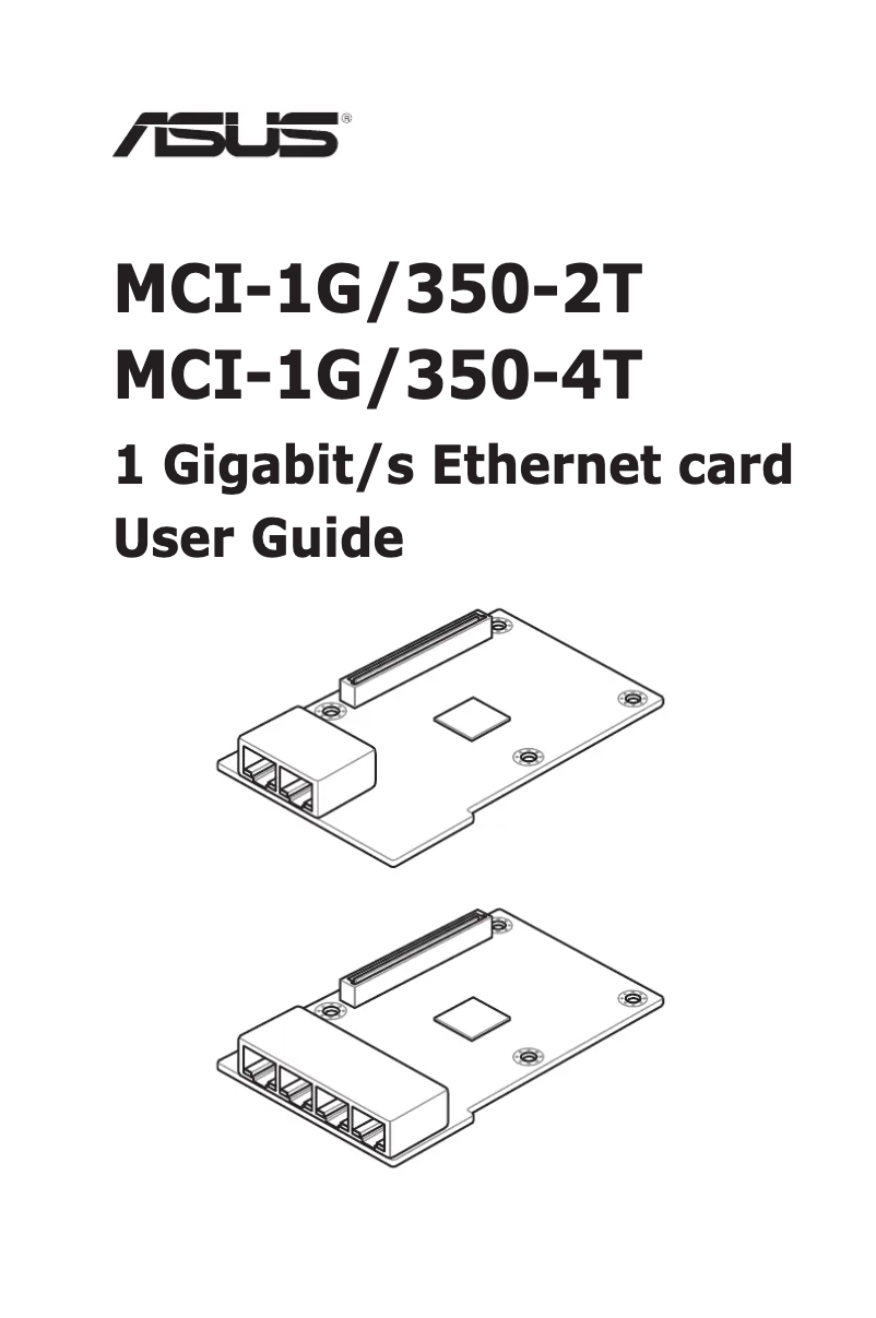 Page 1 of the manual User Manual Asus MCI-1G/350-4T