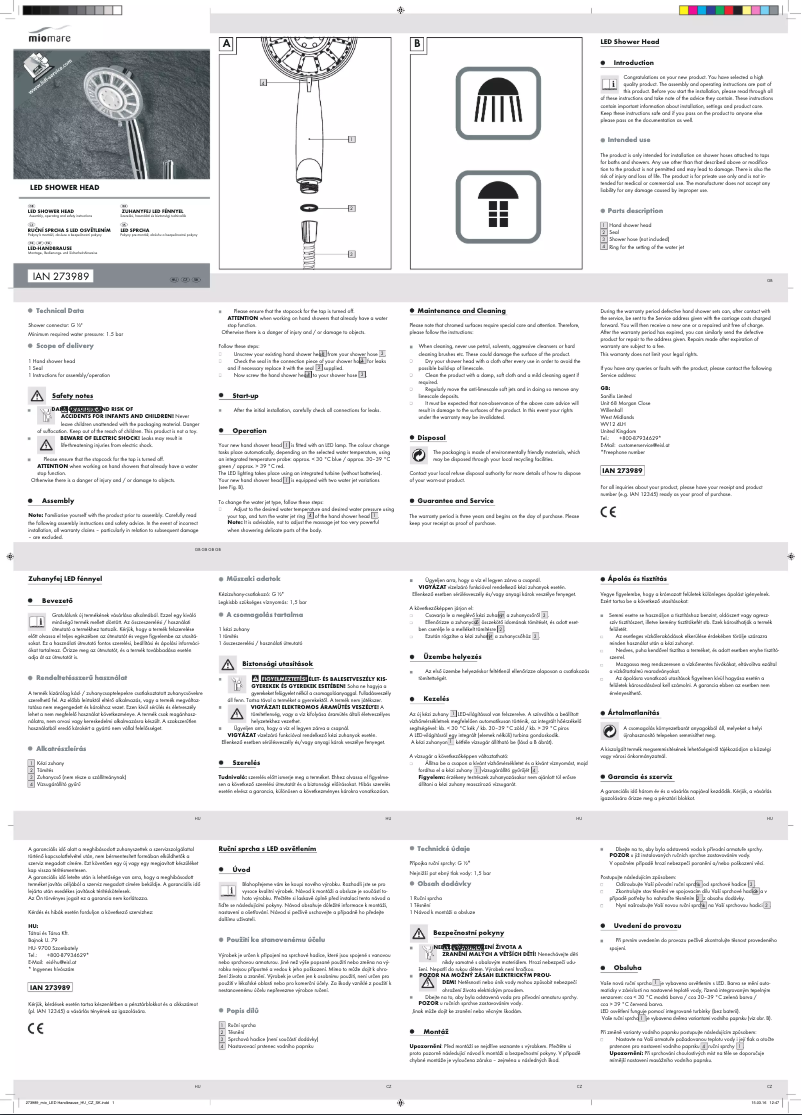 First page image of the manual for IAN 273989