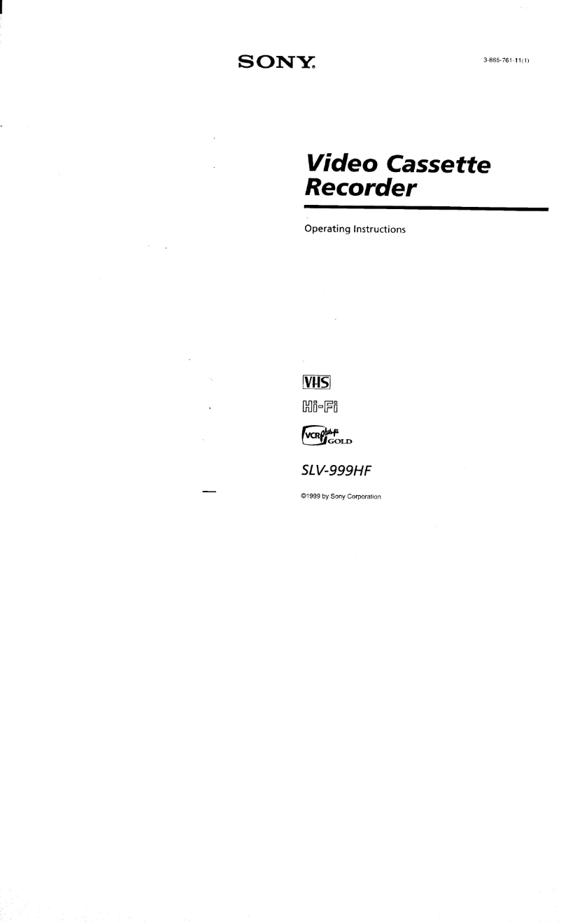 Page 1 of the manual User Manual Sony SLV-999HF