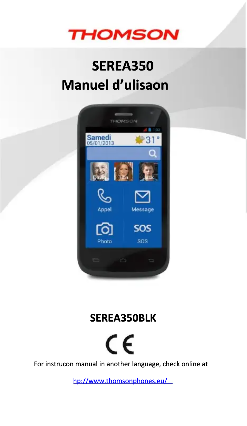 First page image of the manual for Serea 350