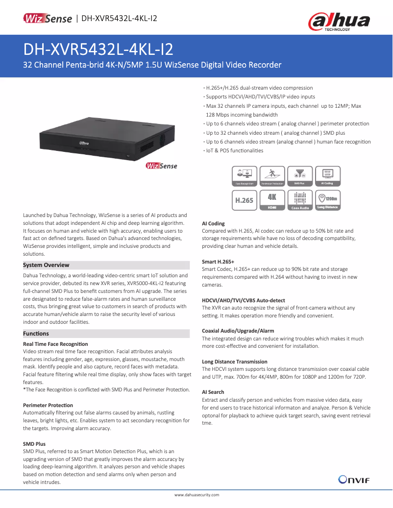 First page image of the manual for XVR5432L-4KL-I2